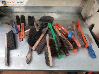 Large Lot of Brushes and Wire Brushes