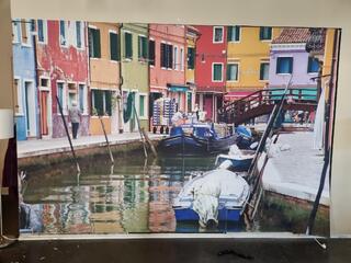 Canvas Wall Mural of Burano Island Street in Venice, Italy
