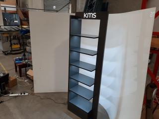 Lighted Salon Hair Product Display Shelving Unit.