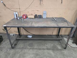 Heavy duty steel workbench