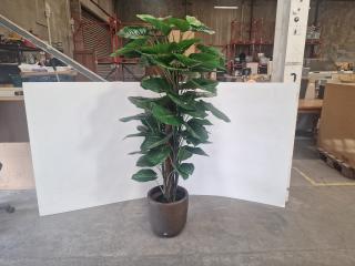 Artificial Broad Leaf Plant & Pot