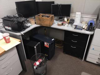 L-Shaped Corner Office Desk w/ Mobile Drawer Unit