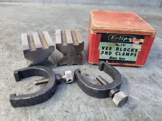 Vintage Eclipse No.231 Vee Blocks & Clamps