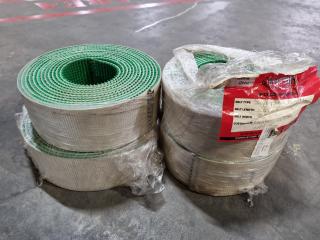 4x Industrial Conveyor Belt Rolls, Each 80x6455mm
