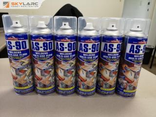 6x AS-90 Welders Multi-Use Fluid 400g Spray Cans, New