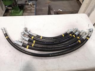 6x 19mm Flame Resistant Hydraulic Hoses, Assorted Lengths