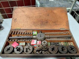 Tap and die set in wooden box