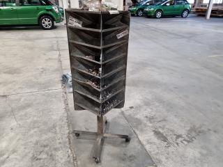 4-Sided Mobile Parts Storage Bin Trolley