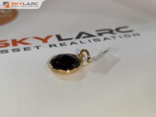 Round Gem Black Onyx Pendant | 18k Gold Plated | KIRSTIN ASH