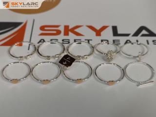 10x Assorted Kirsten Ash Stamped Rings, Sterling Silver Varieties