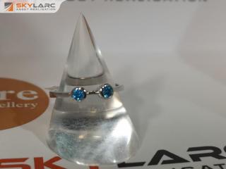 Double Round Brilliant Stack Ring | Topaz Blue | MJJ for ORE
