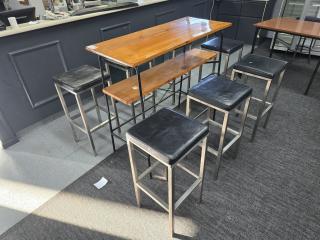Bar Leaner and Stools 