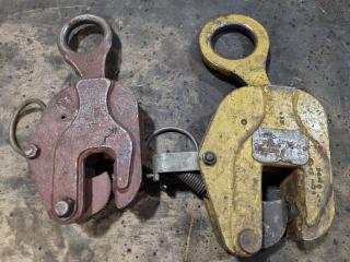 2x 1-Ton Vertical Plate Lifting Clamps