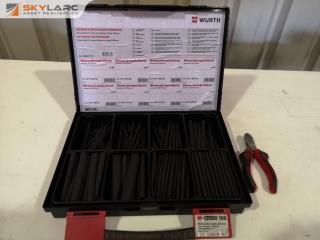 Wurth Orsy 100 Case of Assorted Heat Shrink Tube + Side Cutters Tool