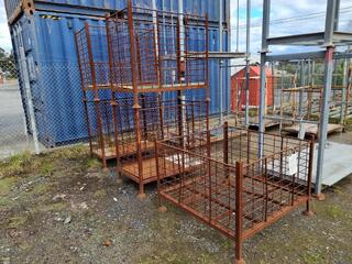 5x Assorted Mesh Steel Cage Stillages