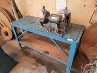 GMF (Mark 5) 8" Heavy Duty Single Phase Grinder Mounted to Workbench