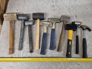 10x Assorted Hammers & Mallets