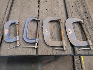 4x Assorted G-Clamps