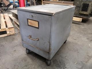 Vintage Mobile Single Drawer Steel Office File Cabinet