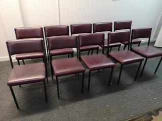 10x Matching Padded Stackable Cafe or Office Chairs
