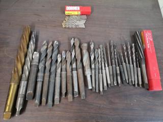 26x Assorted More Taper Drill Bits, Reamers + Standard Jobber Drills