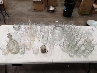 Mixed Assortment of Glassware, Cups, Glasses, & More