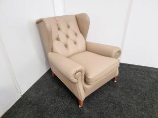 English Style Wingback Chair - Leather