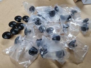 31x Satin Black Round Metal Drawer Handles by Artia