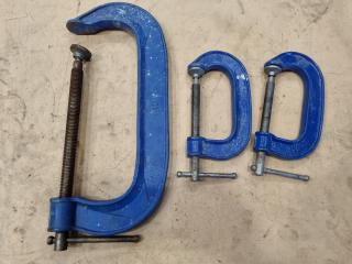 3x Assorted G-Clamps