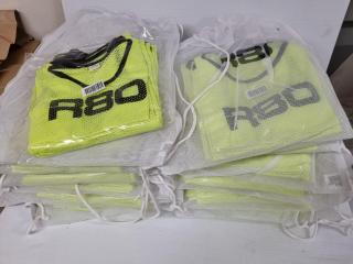 140x R80 Yellow Mesh Training Bibs, Size Junior