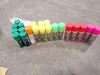 Lot of Tell Tail Fluorescent Spray and Donaghys SprayLine Stockmarker Aerosols