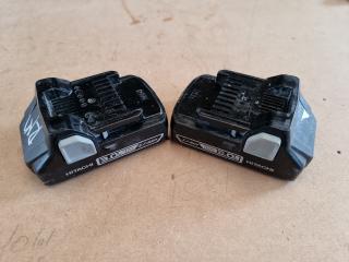 2 Hitachi 18 Volt 3.0Ah Li-ion batteries 
