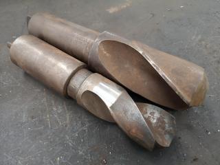2x Large Diameter Morse Taper Type Drills, Modified