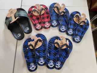 Swanndri Men's Jandals & Slides, 6x Pairs, Sizes 11/12 & 13/14