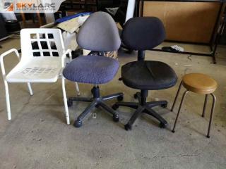 4x Assorted Used Stool & Chairs