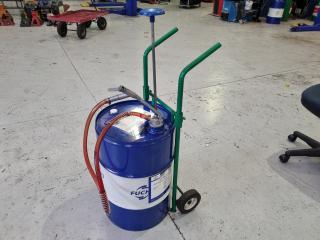 Fuchs Titan ATF 6400 Fluid, partial 60L Barrel w/ Dispensing Pump & Trolley
