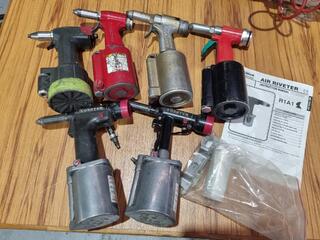 5x Assorted Air Pop Rivet Guns by Lobster & SRC