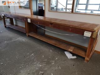 Vintage Workshop 4450mm Long Wall Table