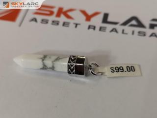 Crystal Point Medium Howlite Pendant | Sterling Silver | KIRSTIN ASH
