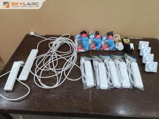 Assorted Indoor Electrical Extension Leads, Power Boards, & Timers