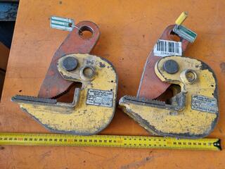 Pair of Horizontal Plate Clamps, 3200kg Capacity
