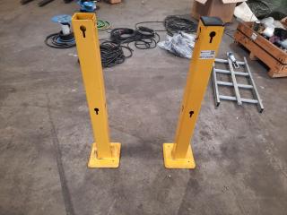 Pair of Yellow Safety Bollards