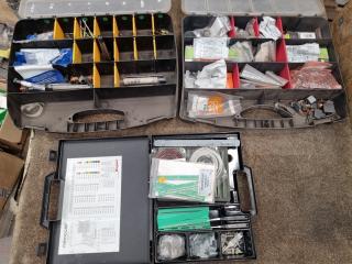Assorted Small Electronic Parts, Components w/ Storage Cases
