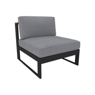 4 Seasons Aluminum Teca Single Armless Sofa - Charcoal-