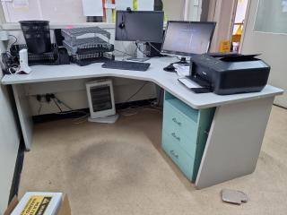 Corner Office Workstation Desk w/ Drawer Cqbinet