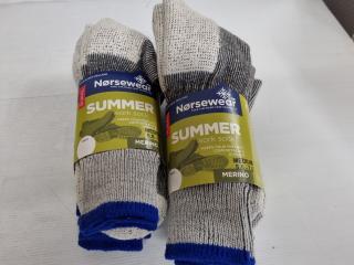 Norsewear Summer Work Merino Socks, 6x Pairs, Size Medium