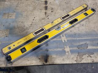 2x 1200mm Box Beam Levels by DeWalt and Stabila