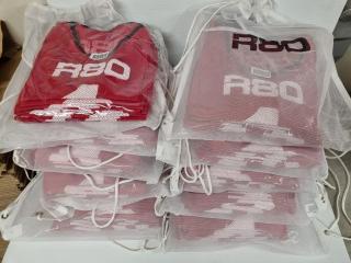 150x R80 Red Numbered Bibs, Size M