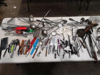 Assorted Lot of Commercial Kitchen & Restaunt Utensils