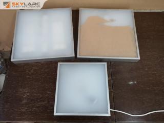 3x Stylish Square LED & Flourecent Ceiling Lights